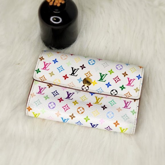 CA1078- Louis Vuitton Multicolore Portefeuille Alexandra Trifold Wallet - Picture 1 of 13
